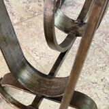 Vintage Brutalist Steel Magazine Rack