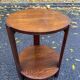 Table d'appoint ronde art déco en chêne massif 1950