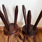 Lot 4 tabourets tripodes