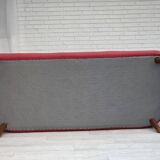 Canapé 2 places danois des années 1970, tissu d'ameublement, bois de teck.