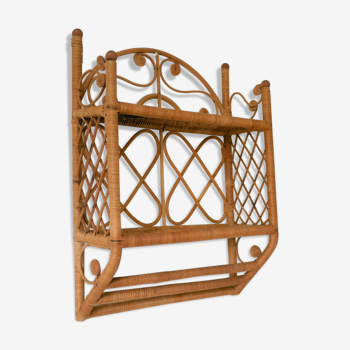 Rattan wall shelf