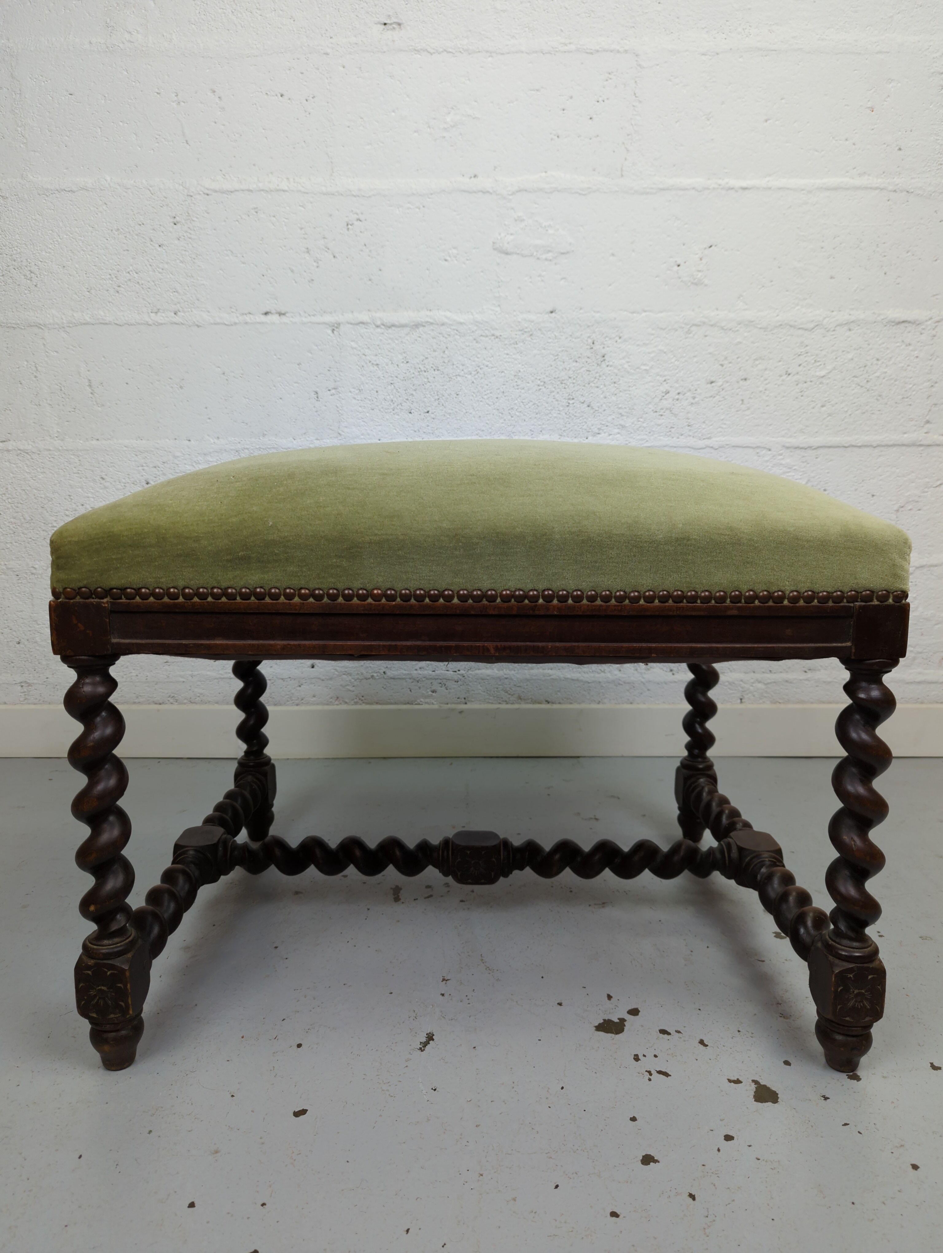 Old bench twisted wood stool