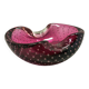 1960s mid-century pink ashtray or catchall in bullicante Murano glass by Flavio Poli