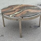 Coffee table in chrome and marble by Bendixen, Denmark, 1970s