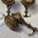 Coat hooks with knob and double brass hooks