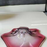 Vide poche forme florale libre. Aux tons roses. Style Murano. Diam 24 cm
