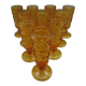 10 vintage amber champagne glasses