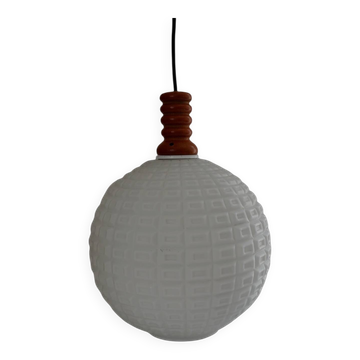 Suspension de style scandinave en verre opalin, 1950