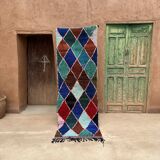 Colorful Boucherouite Moroccan rug - 71 x 209 cm