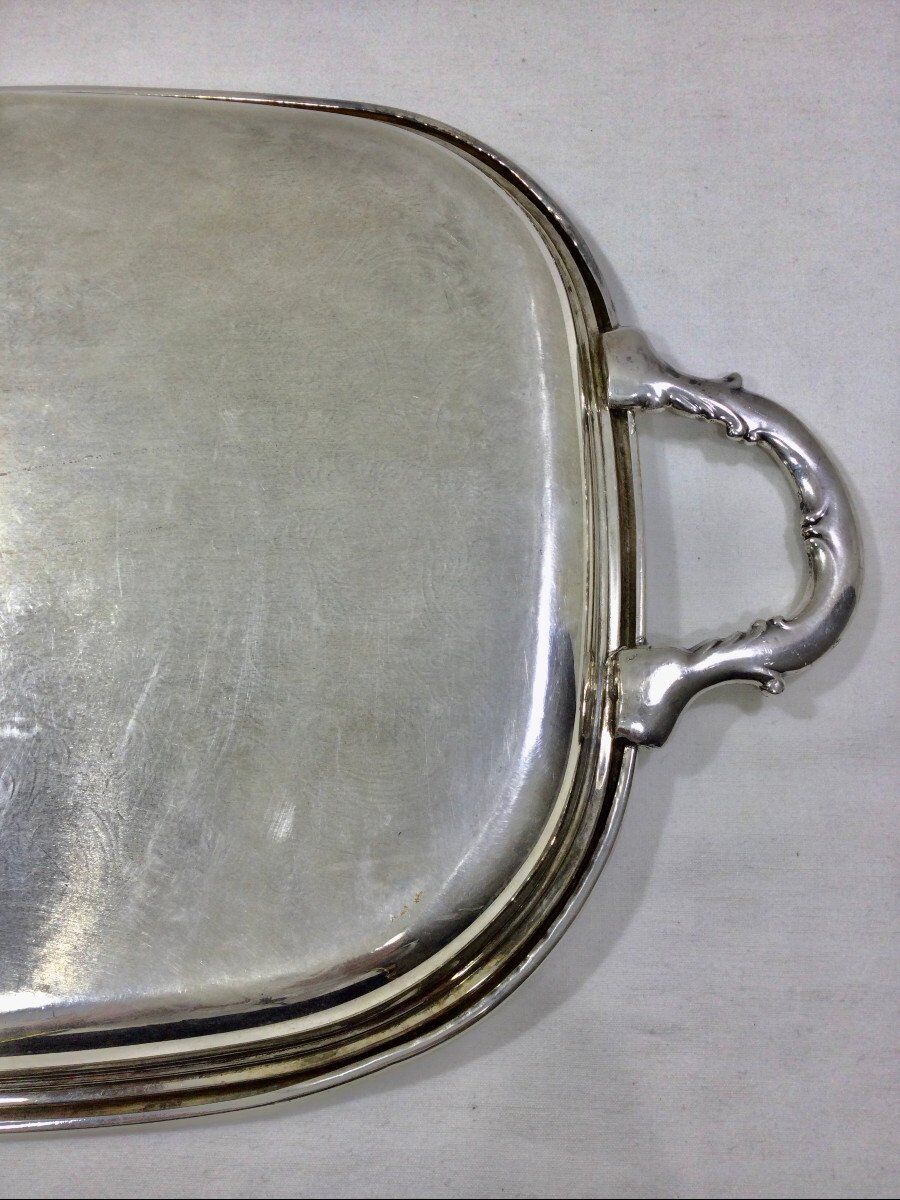 Silver metal handle tray