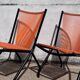Paire Chaises pliantes scoubidou 1970's