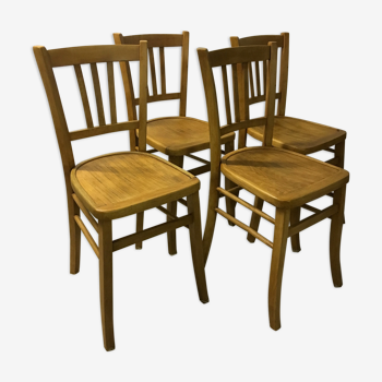 Lot de 4 chaises bistrot Luterma années 50