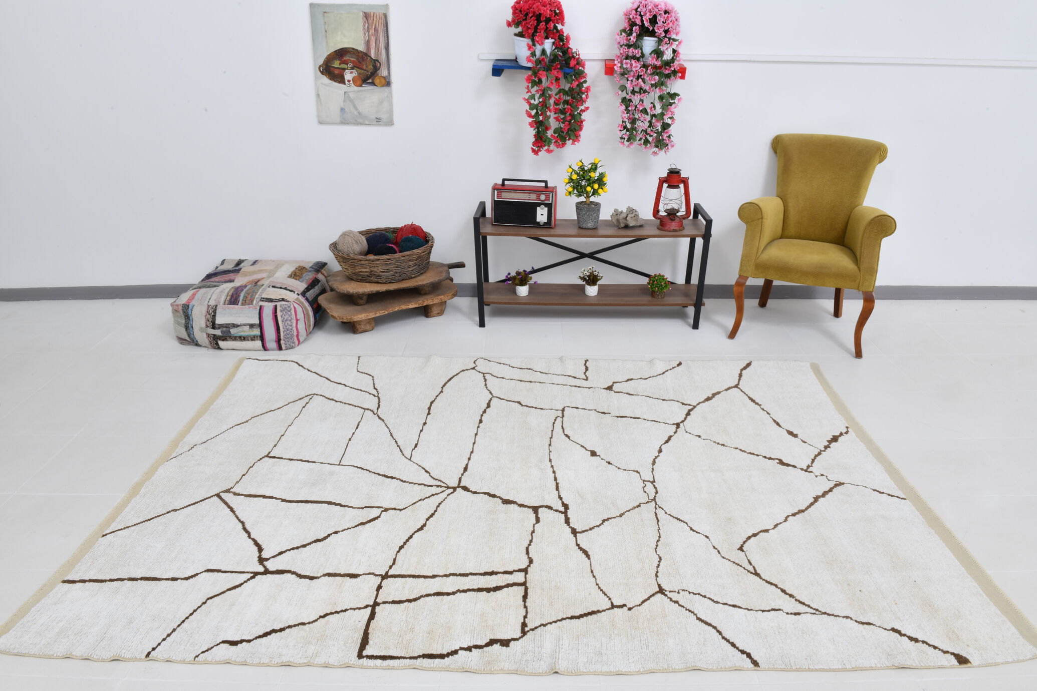 6x9 scandinavian beige hemp rug 192x275cm