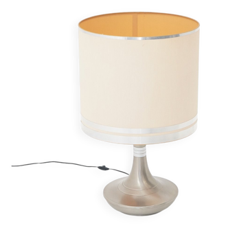 Metal table lamp with fabric shade, 1970s