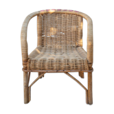 Wicker and rattan armchair for children