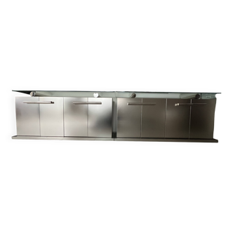 Meuble Belgo Chrome acier inoxydable brossé