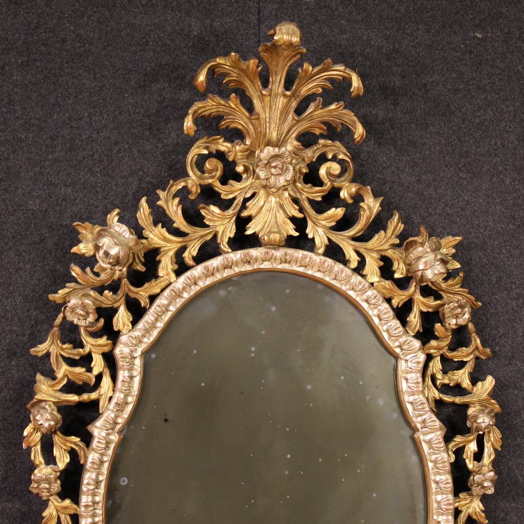 20th century Italian Louis XV style gilded mirror