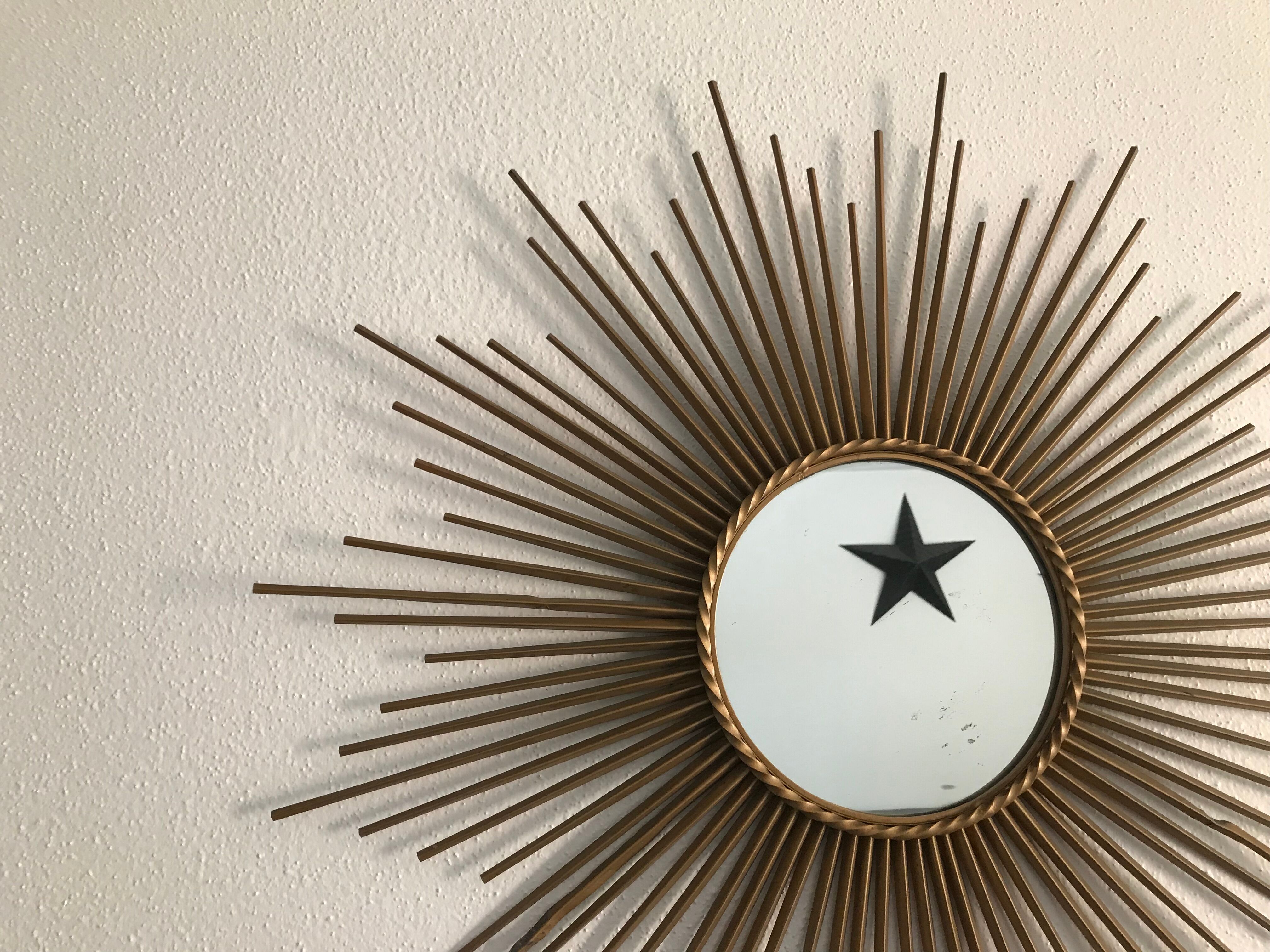 XXL mirror sun witch Chaty Vallauris 85 cm vintage deco design