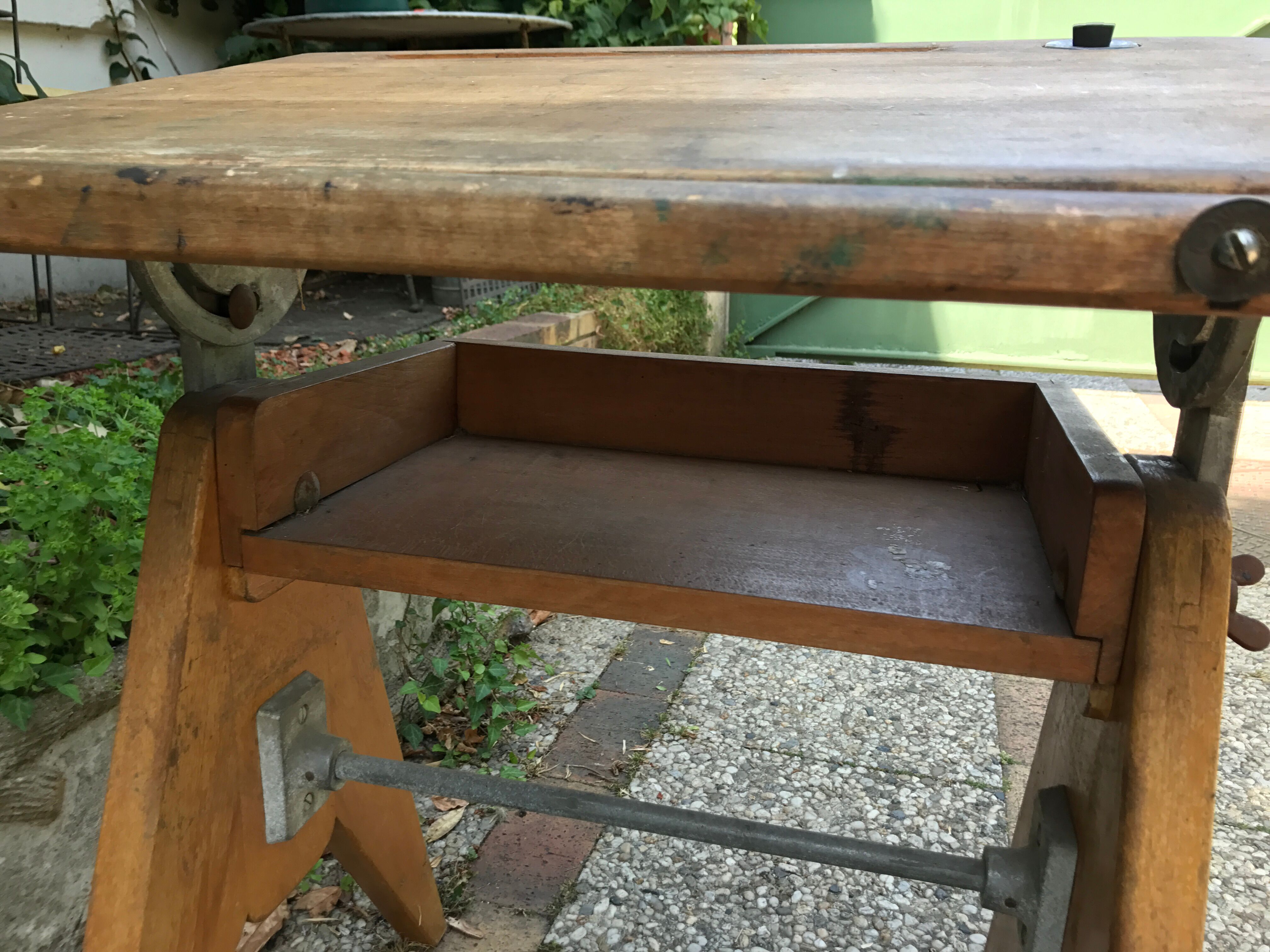 Vintage school desk desk with chair