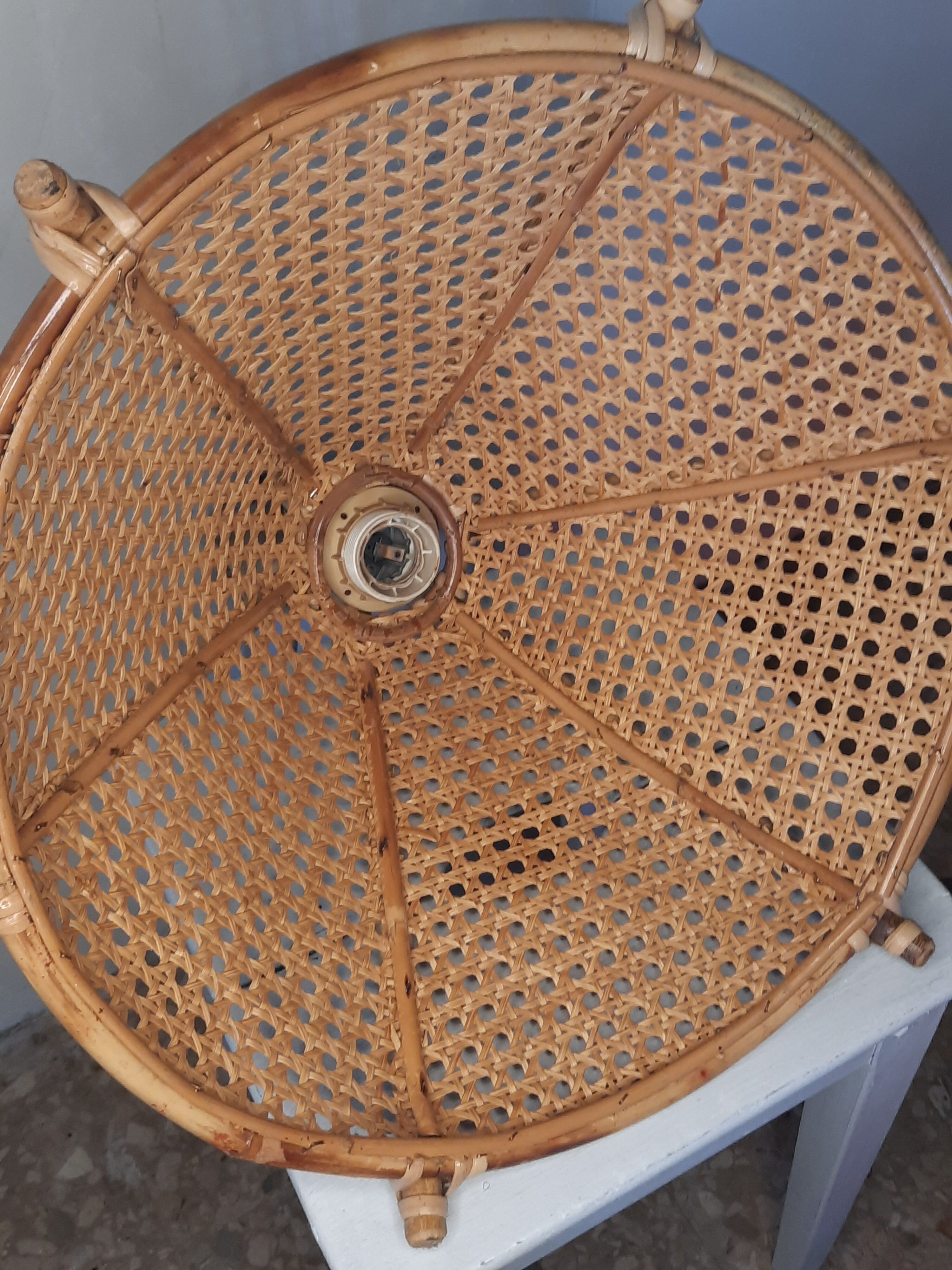 Vintage bamboo pendant lamp