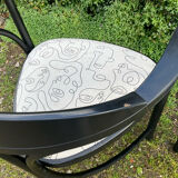 Pair of Thonet armchairs model 225 in stained black beech.