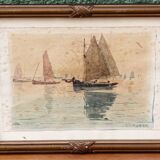 Brittany watercolor, signed Louis Roger