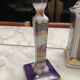 English porcelain clock and candle holders