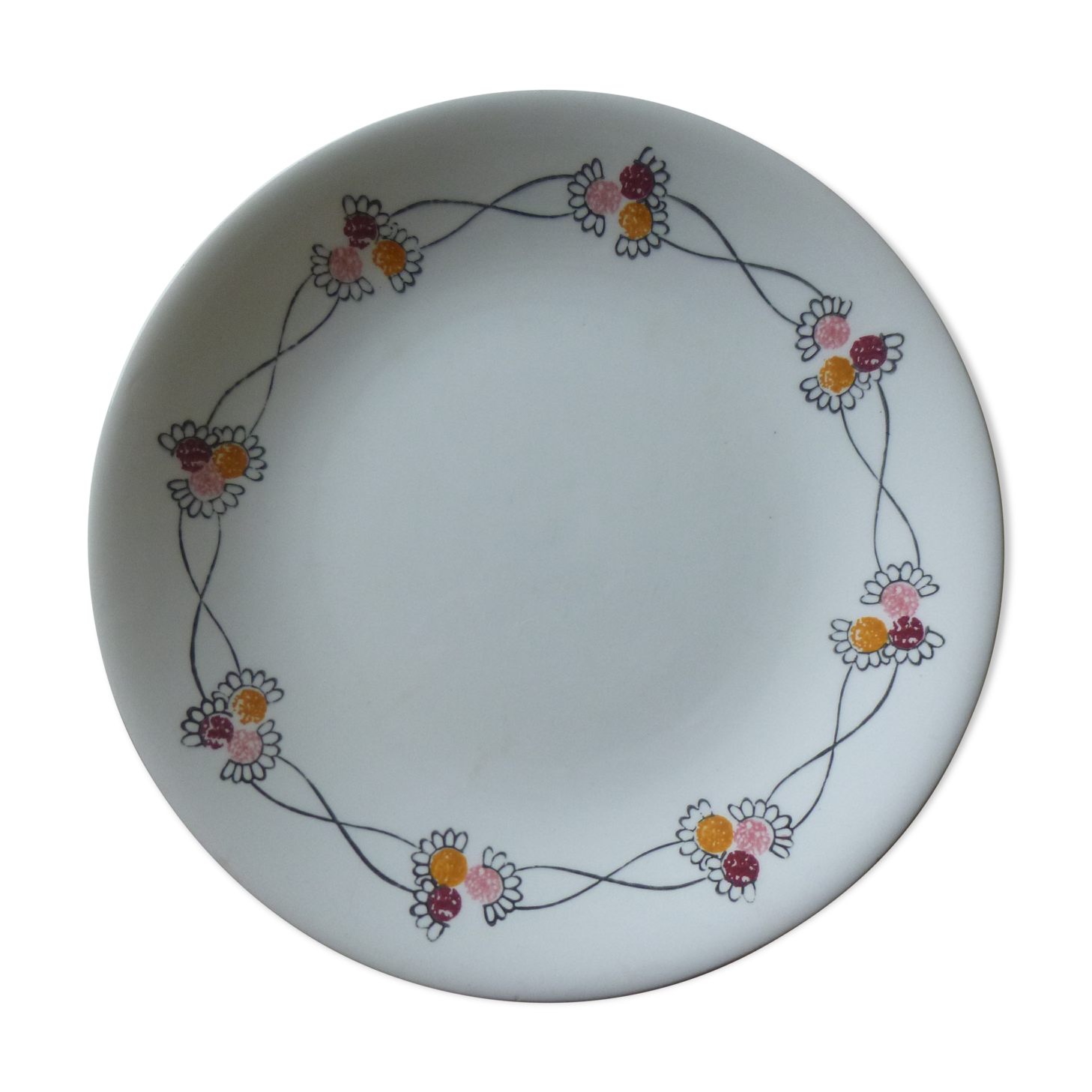 Flat plate Gien model Fleurettes