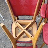 6 chaises vintage 1960 en bois et skaï