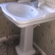 Old earthenware washbasin