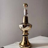 Gilded ceramic table lamp by Gustav Leek, Luxus, 1960s.