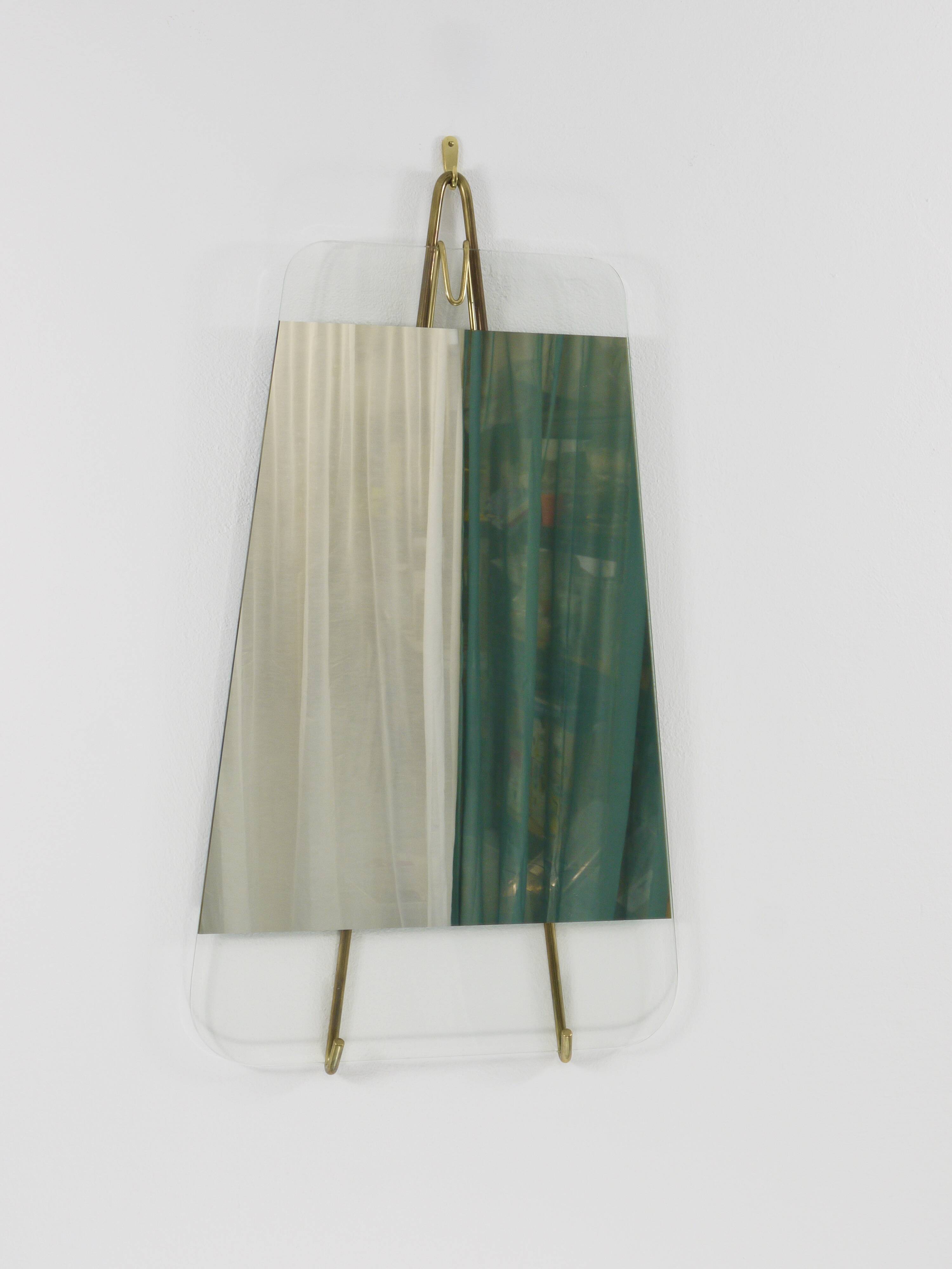 Carl Aubock Vienna Rare Brass Wall Mirror No. 38, Austria, 1950s