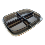 Flat dish server with four ramekins
