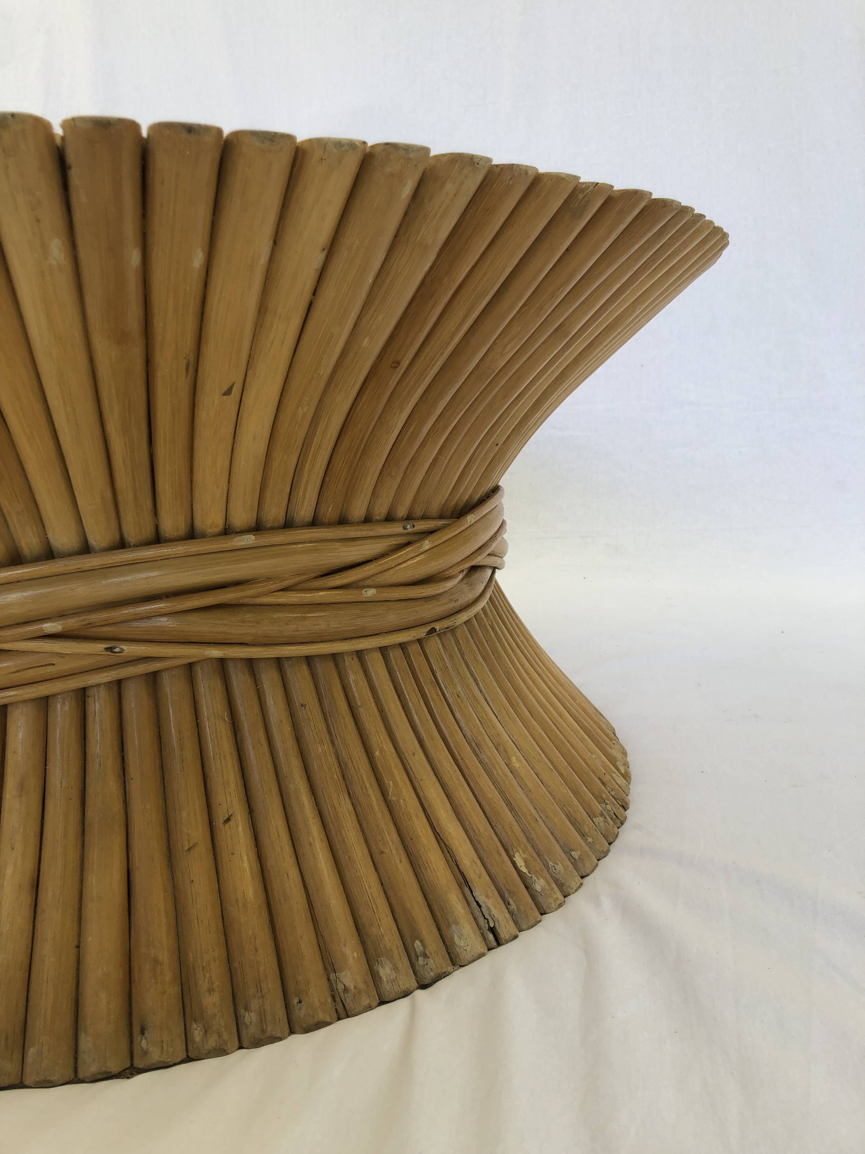 Wheat Sheaf coffee table by McGuire America, 60s/70s
