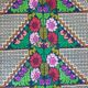 Brown wool rug with colorful boho flowers 142x196cm