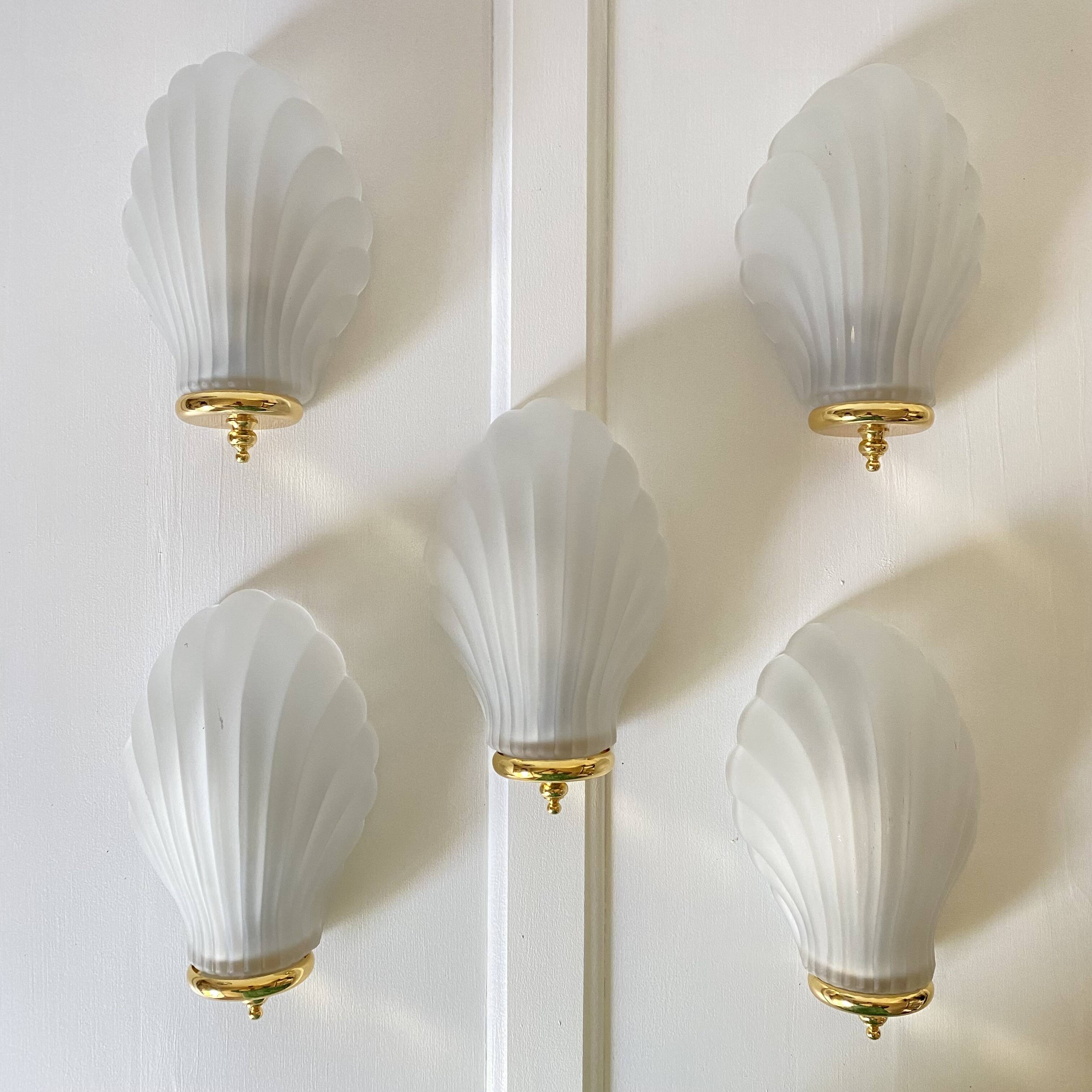 Frosted glass shell wall lights