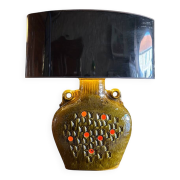 Large Ceramic Lamp Fat Lava (1960s-1970s)