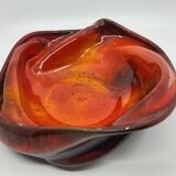 Red Orange Ceramic Empty Pocket Cup signed 2010