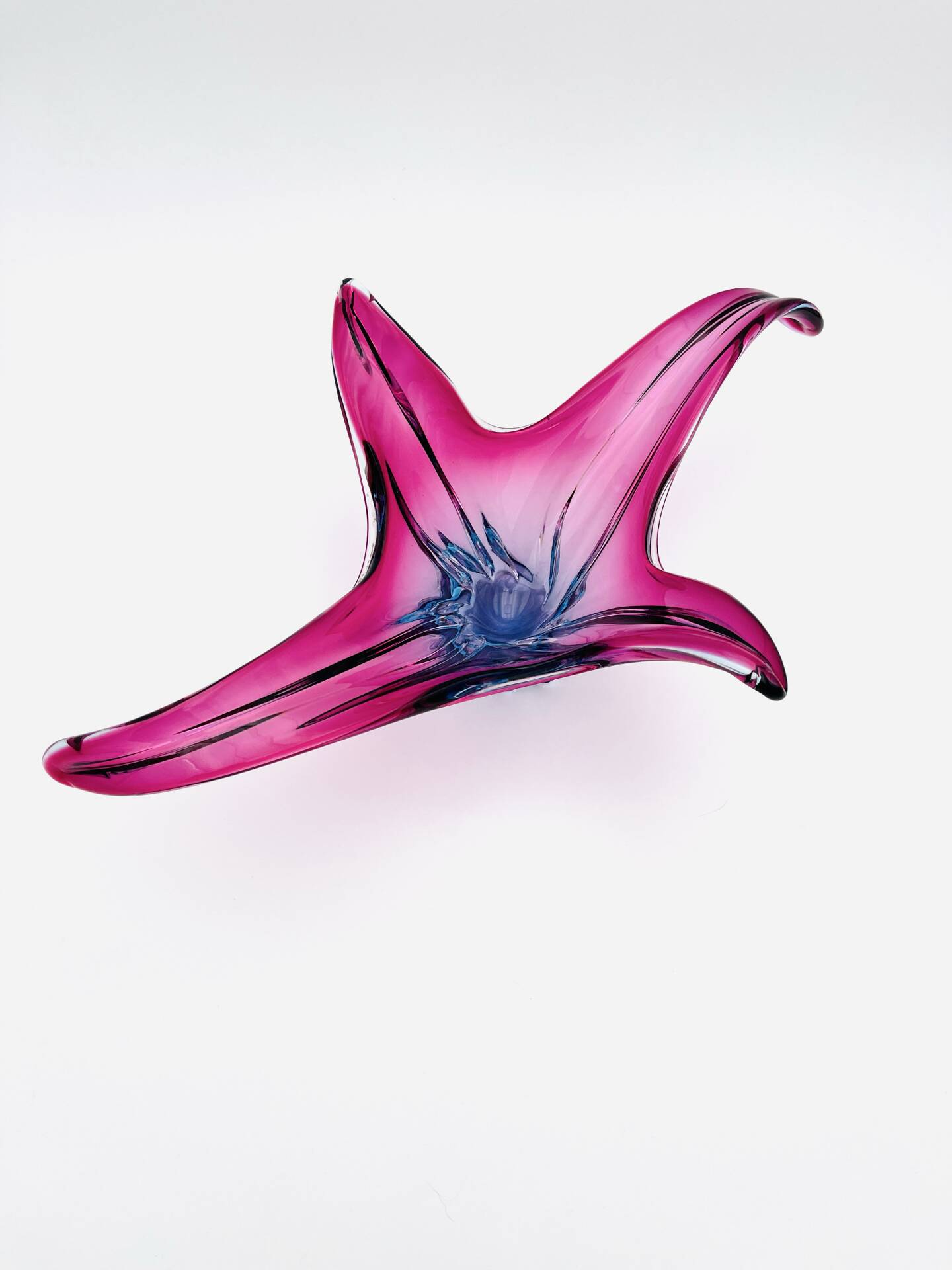(Reserved Richard) Murano Bowl - Sommerso - XL 50cm - Amethyst and Turquoise