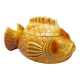 Old tureen yellow fish earthenware Sarreguemines France Slip