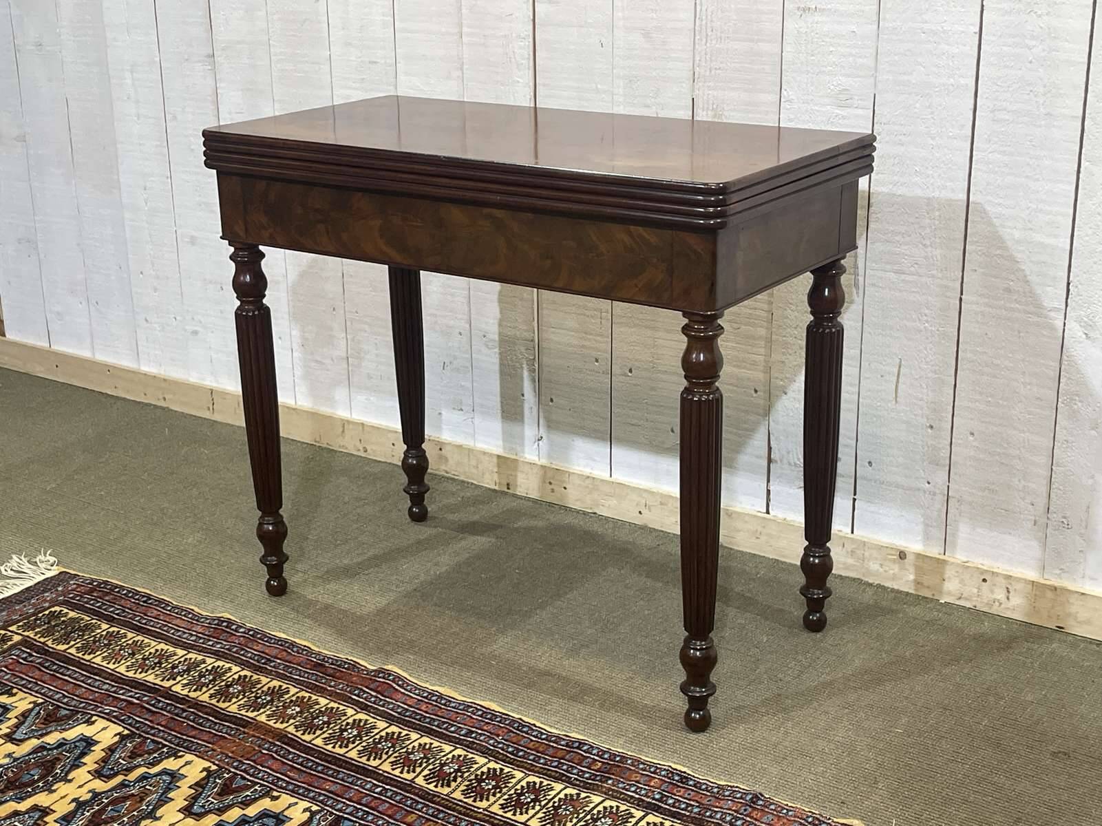 Louis Philippe 19th-century gaming table in mahogany.