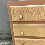 Beautifully restyled compact ethnic bohemian chest of drawers.