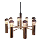 Space Age tubular chrome metal chandelier, 1970s