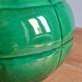 Green glazed earthenware vase