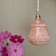 Vintage tulip pendant light in pink Clichy glass