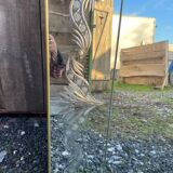 Vintage art deco cut glass bistro venetian mirror
