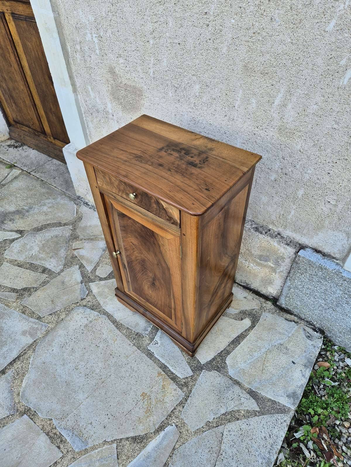 Antique walnut bedside table