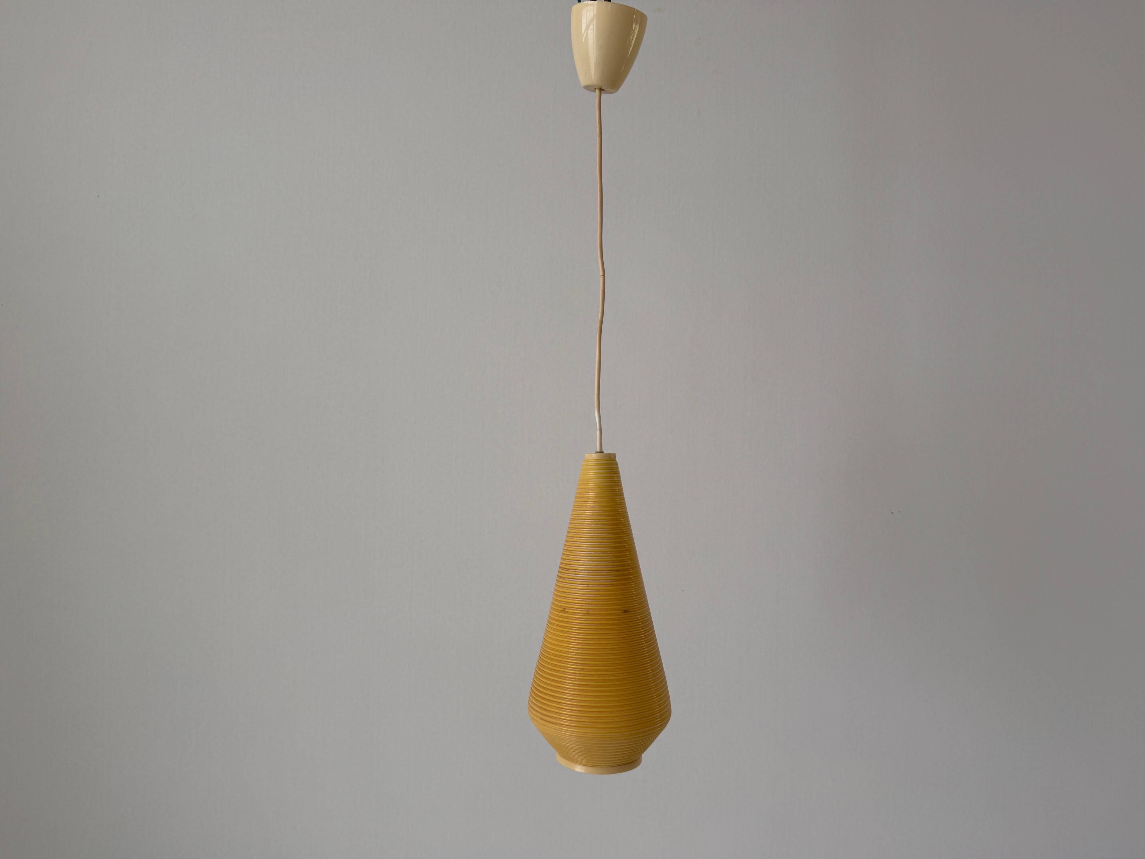 Suspended lamp with yellow Rotaflex shade by Yasha Heifetz, 1960s, Germany