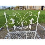 White folding wrought iron shelf