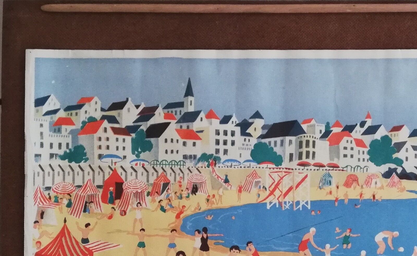 Vintage school poster The beach